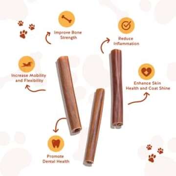Jack & Pup 6" Beef Collagen Sticks - Rawhide Free Healthy Treats for Dogs