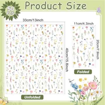 50Pcs Wildflower Napkins - Decorative Disposable Party Napkins for All Occasions