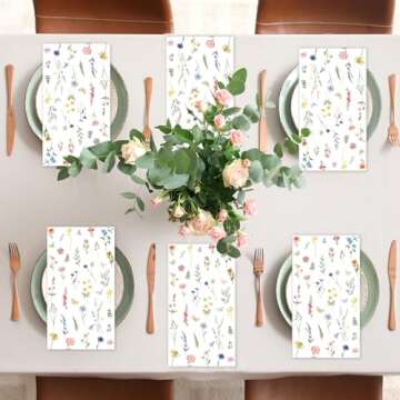 50 Wildflower Disposable Napkins for All Celebrations