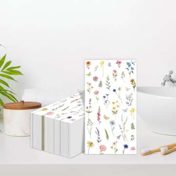 50 Wildflower Disposable Napkins for All Celebrations