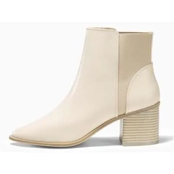 Coutgo Women's Stylish Pointed Toe Ankle Boots