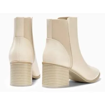 Coutgo Women's Stylish Pointed Toe Ankle Boots