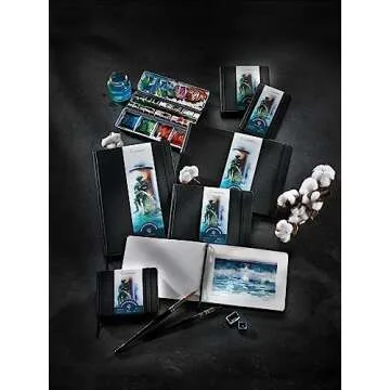 Hahnemühle 10625357 Watercolour Book 250 G/M2, 100% Cotton, AQUARELA NOTEBOK, TAM 19.5X19.5CM, 30 FLS/60 PAG, Natural White