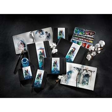 Hahnemühle 10625357 Watercolour Book 250 G/M2, 100% Cotton, AQUARELA NOTEBOK, TAM 19.5X19.5CM, 30 FLS/60 PAG, Natural White