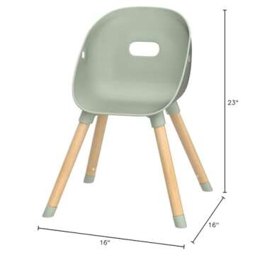 Lalo The Play Chair, Wooden and Non-Toxic Plastic Kids and Toddler Chair - Sturdy Bucket Seat and Easy to Clean Kids Chair with up to 200 lb. Weight Capacity, Set of 2 - Sage