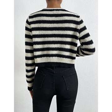 Stylish Verdusa Striped Crop Cardigan for Women