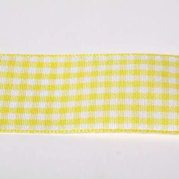 NOYI Gingham Ribbon 25 Yard Eco-Friendly 1inch Yellow