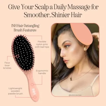 INH Vegan Bristle Brush for Smooth, Shine & Detangling