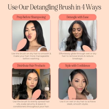 INH Vegan Bristle Brush for Smooth, Shine & Detangling