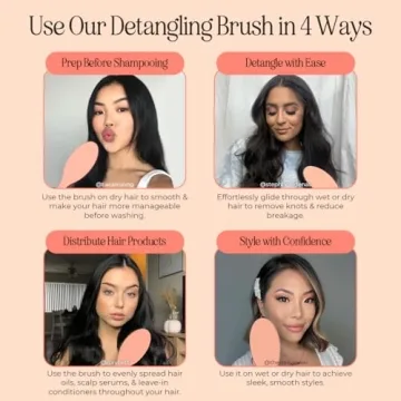 INH Vegan Bristle Brush for Smooth, Shine & Detangling