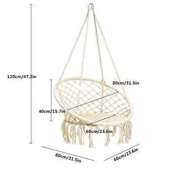 CCTRO Macrame Hammock Chair for Indoor and Outdoor Use
