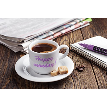 ARTEZA Wine Glass Markers Set - 8 Washable Metallic Pens