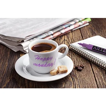 ARTEZA Wine Glass Markers Set - 8 Washable Metallic Pens