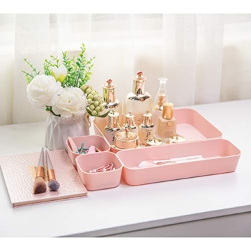Backerysupply 12-Piece Pink Drawer Organizers Set For Makeup