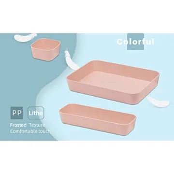 Backerysupply 12-Piece Pink Drawer Organizers Set For Makeup