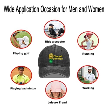 Stylish Pineapple Baseball Cap - Adjustable and Fun