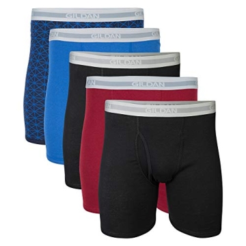 Gildan Boxer Briefs 5-Pack - Large Blue/Grey Mix