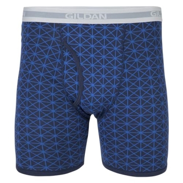 Gildan Boxer Briefs 5-Pack - Large Blue/Grey Mix