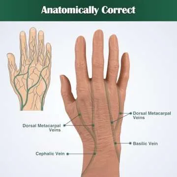 Ultrassist Geriatric IV Training Hand Kit for Vein Insertion Exercises, Elderly Hand IV Practice Kit for Nursing Students and Other Medical Professionals; IV Practice Hand with Latex-Free Veins