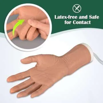 Ultrassist Geriatric IV Training Hand Kit for Vein Insertion Exercises, Elderly Hand IV Practice Kit for Nursing Students and Other Medical Professionals; IV Practice Hand with Latex-Free Veins