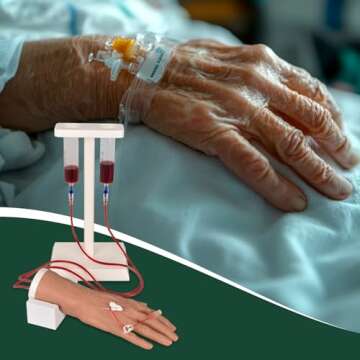 Ultrassist Geriatric IV Training Hand Kit for Vein Insertion Exercises, Elderly Hand IV Practice Kit for Nursing Students and Other Medical Professionals; IV Practice Hand with Latex-Free Veins