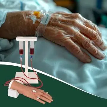 Ultrassist Geriatric IV Training Hand Kit for Vein Insertion Exercises, Elderly Hand IV Practice Kit for Nursing Students and Other Medical Professionals; IV Practice Hand with Latex-Free Veins