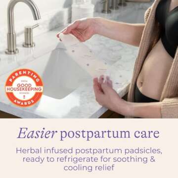 Lansinoh Postpartum Cooling Pads, Perineal Ice Packs, 12 Count, Witch Hazel Pads for Postpartum Care...