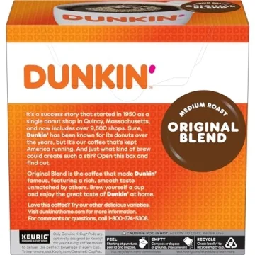 Dunkin' Medium Roast Coffee K-Cup Pods - 128 Count