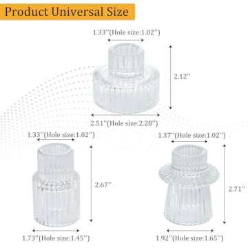 BEZURA Tealight Candle Holder – Stunning Taper Glass Candle Holders for Events