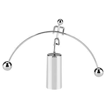 Walfront Mini Balance Ball Metal Pendulum Balls Swinging Balls Desk Deco Ornaments Desktop Decoratio...