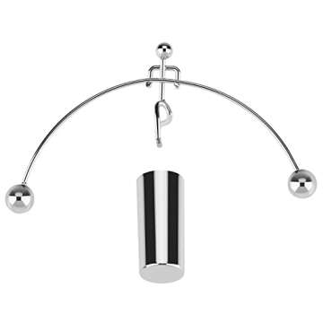 Walfront Mini Balance Ball Metal Pendulum Balls Swinging Balls Desk Deco Ornaments Desktop Decoration for Physics Science for Home Office