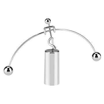 Walfront Mini Balance Ball Metal Pendulum Balls Swinging Balls Desk Deco Ornaments Desktop Decoration for Physics Science for Home Office