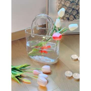 Purse vases - Stylish Decorative Gift Glass Purse vases are a Lovely Especially for Book Lovers, but Also for All Kinds of Gifts and Special Occasions