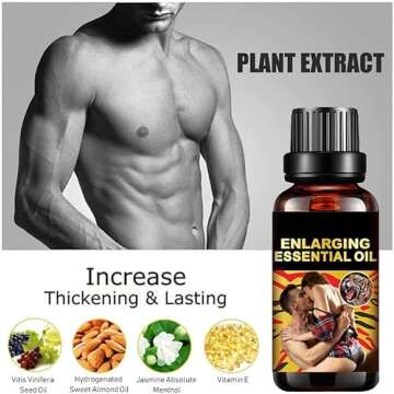 Men Massage Oil for Sex -Sexual Enhancement Erection Cream Penisgrowth Oil Longer Thicker Penis Energy Massage Essential Oil Sex Men Energy for Care Delay Performance Boost Strength