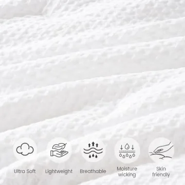 David's Home Waffle Weave Comforter Set Soft Breathable