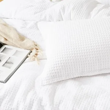 David's Home Waffle Weave Comforter Set Soft Breathable