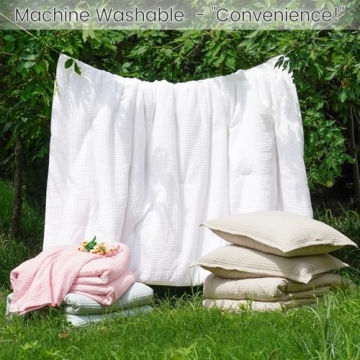 David's Home Waffle Weave Comforter Set Soft Breathable