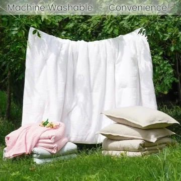 David's Home Waffle Weave Comforter Set Soft Breathable