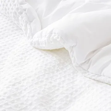 David's Home Waffle Weave Comforter Set Soft Breathable