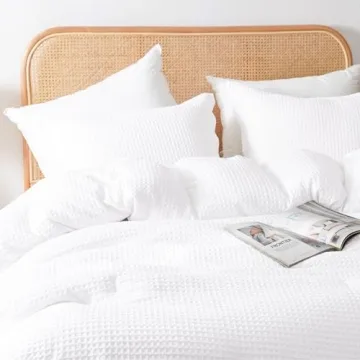 David's Home Waffle Weave Comforter Set Soft Breathable