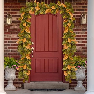 Vita Domi 6ft Magnolia Leaf Garland for Elegant Decor