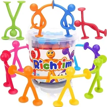 Richtim Kids Humanoid Suction Sensory Toys – 24 Pack Creative Bath Toy for Kids