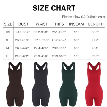 AUROLA Power Romper Seamless Gym Jumpsuit Tummy Control
