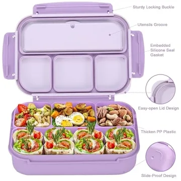 Bento Box Adult Lunch Box with 4 Compartments and Utensils