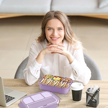 Bento Box Adult Lunch Box with 4 Compartments and Utensils