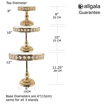 Elegant Gold Plated 3-Piece Cake Stand Set