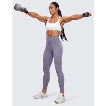 CRZ YOGA Womens Strappy Sports Bra - Criss Cross Back Padded Medium Support Wireless Gym Cami Workout Yoga White Medium