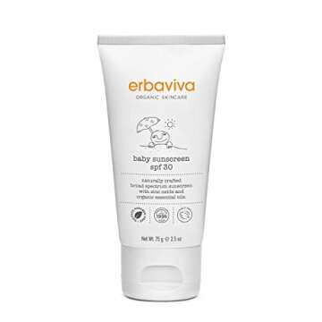 Erbaviva Organic Baby Sunscreen 2.5 Ounce - Coral Reef Safe, Natural, UVA & UVB Protection, Water Re...