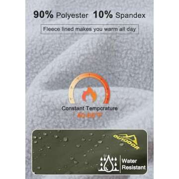 MAGCOMSEN Women's Fleece Lined Waterproof Insulated Softshell Pants Outdoor Snow Ski Pants Winter Warm Hiking Pants