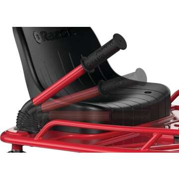 Razor Crazy Cart - 24V Electric Drifting Go Kart - Variable Speed, Up to 12 mph, Drift Bar for Controlled Drifts, One Size, Black/Red